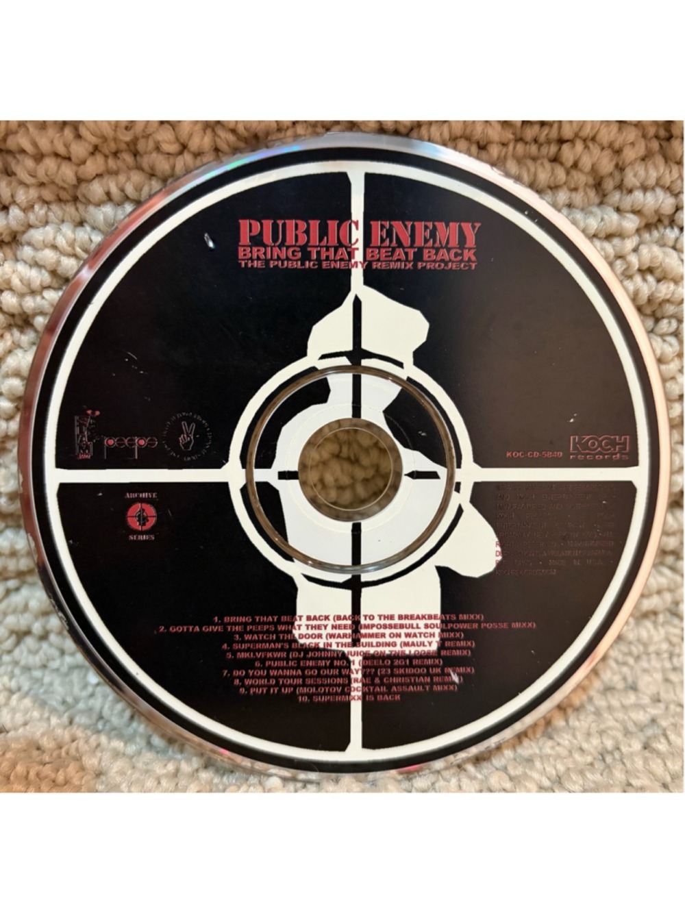 Public Enemy Bring That Beat Back Remix Project CD One Size Black White